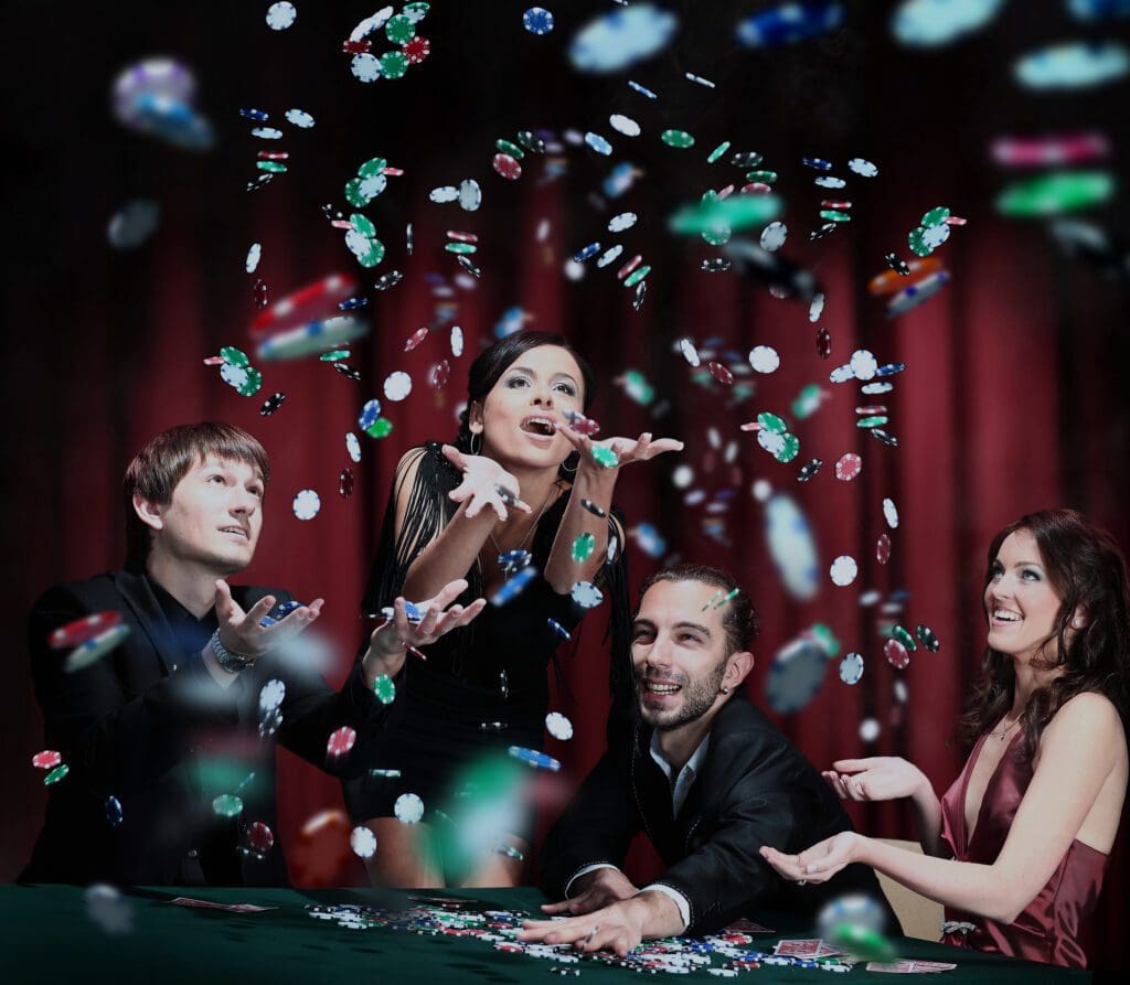 A group of people sitting around a table.