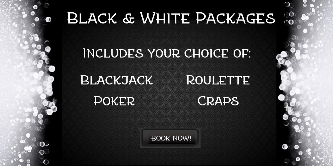 A black and white image of a casino package.