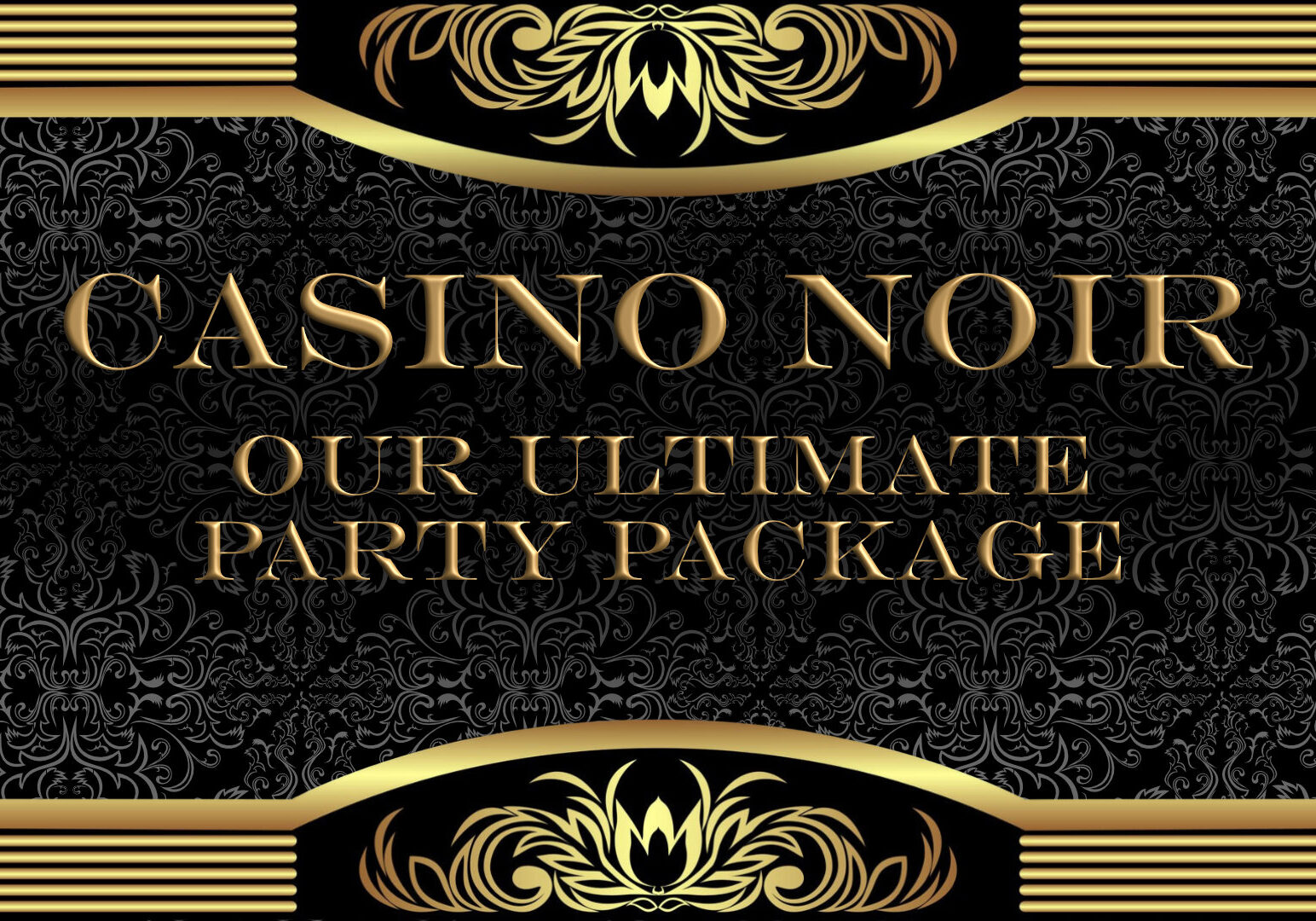 A black and gold banner with the words casino noir in front of it.